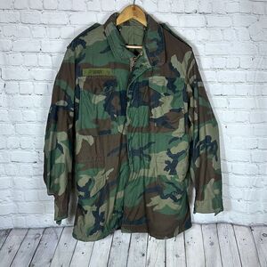 US Military Camo Coat  Combat Uniform Jacket‎ size S Small Long Full zip Snap